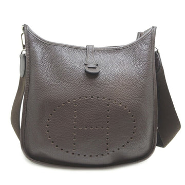 HERMES Evelyn 3 Trois PM J Stamp [Made in 2006] Women's Shoulder Bag Taurillon Clemence Chocolat [Brown]