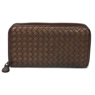 BOTTEGA VENETA Long Wallet Zip Around Round Zipper Intrecciato 114076 Men Women