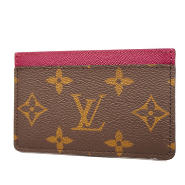 LOUIS VUITTONAuth  Monogram Porte Cartes Simple M60703 Card Case Fuchsia