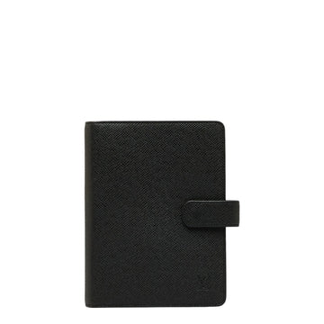 LOUIS VUITTON Taiga Agenda MM Notebook Cover R20423 Noir Black Leather Ladies