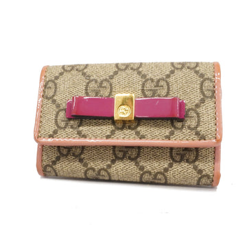 GUCCIAuth  Key Case 162845 GG Supreme Key Case Beige