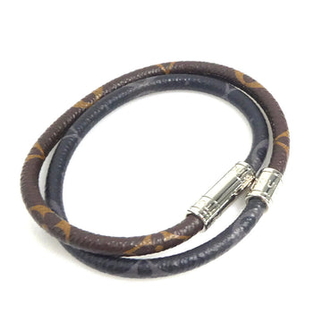 LOUIS VUITTON Bracelet Monogram Eclipse Macassar Brasserie Keep It Canvas Black x Brown Men's M6555E