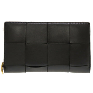 BOTTEGA VENETA Intrecciato Leather Black Long Wallet 0100 BOTTEGAVENETA