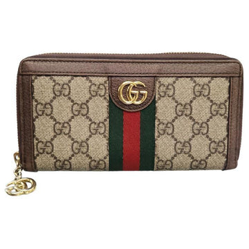 GUCCI Ophidia Round Zipper Long Wallet 523154 Brown