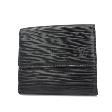 LOUIS VUITTONAuth  Epi Porto Monevier Cult Credit M63482 Epi Leather Wallet Noir