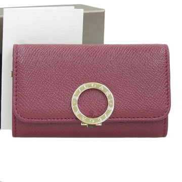 BVLGARI key case for 6 leather wine red 292543