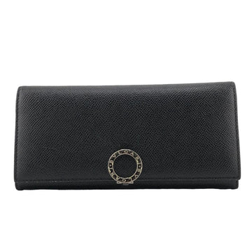 BVLGARI Logo Clip Long Wallet Black Unisex