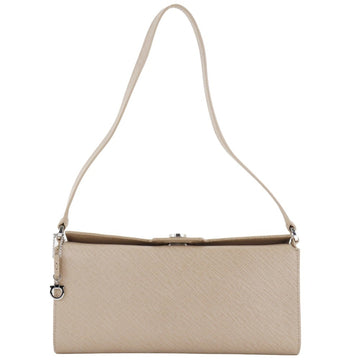 Salvatore Ferragamo Gancini AU-21/5429 Leather Beige Women's Shoulder Bag