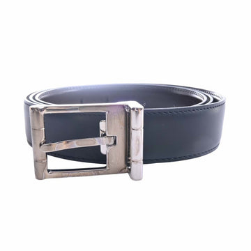 BVLGARI Leather Reversible Belt Black Brown 128cm Men's