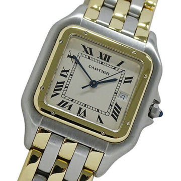 CARTIER Watch Men's Panthere LM 3 Row Date Quartz Stainless Steel SS Gold YG 187957 Combination Polished