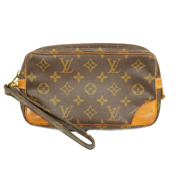 LOUIS VUITTON Clutch Bag Monogram Marly Dragonne PM M51827 Brown Men's