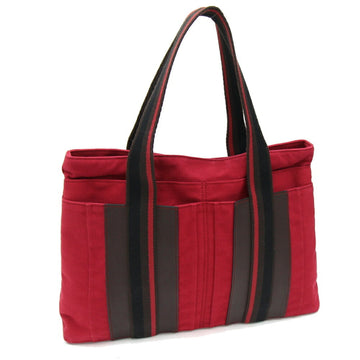 HERMES Tote Bag Troca Horizontal MM Red Canvas Women's Men's