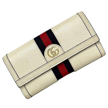 Gucci Folio Long Wallet Ivory Navy Red Marmont Sherry 523153 525040 Leather Canvas GUCCI GG Flap Stripe Ladies Web