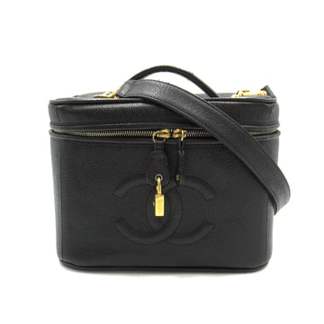 CHANEL Vanity Shoulder Black Caviar Skin [Grained Calf]