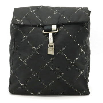 Chanel old line rucksack backpack daypack nylon jacquard black