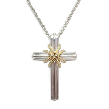 TIFFANY 925 750 signature cross pendant necklace