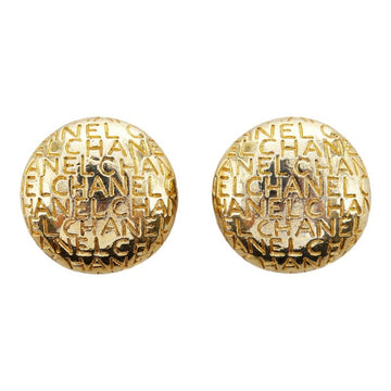 CHANEL round earrings gold plated ladies