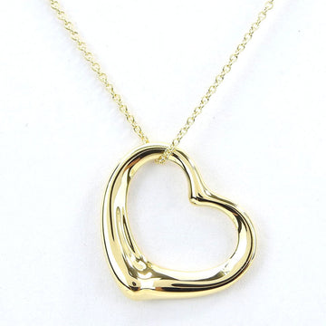 TIFFANY Necklace Open Heart Pendant YG 18K Gold Approx. 5.3g Yellow Elsa Peretti Women's ＆Co. jewelry necklace pendant heart