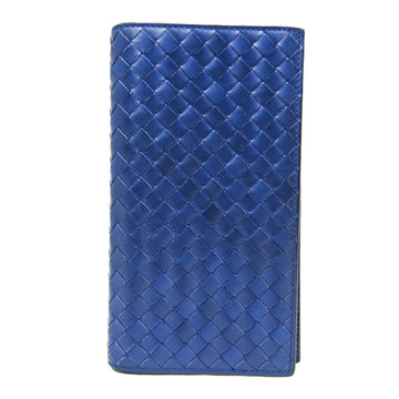 BOTTEGA VENETA Intrecciato Women,Men Leather Long Wallet [bi-fold] Royal Blue