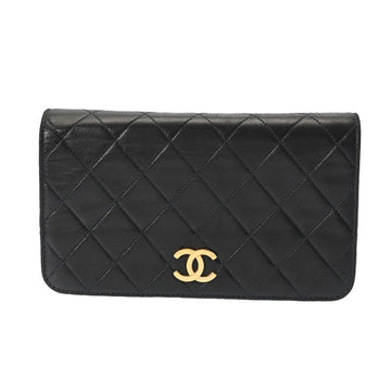 CHANEL Matelasse Chain Shoulder Black Women's Lambskin Bag