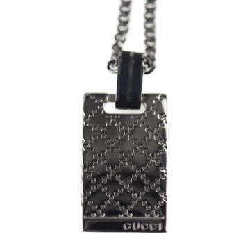 GUCCI Diamantissima necklace silver 925 gunmetal square plate