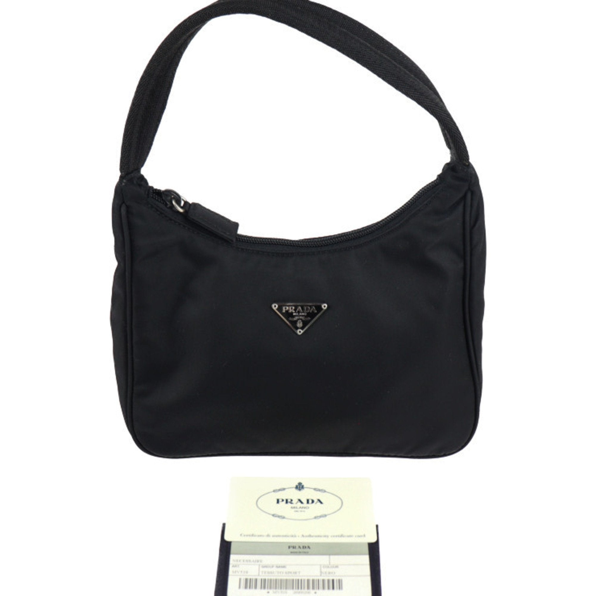 PRADA handbag MV519 nylon NERO black mini bag one shoulder triangle lo