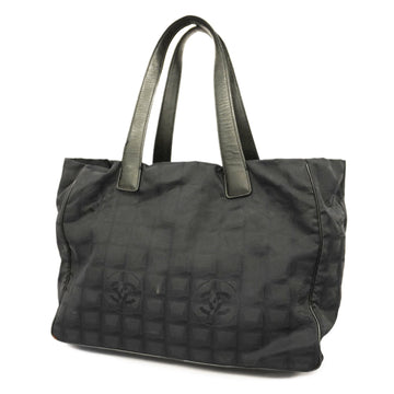 CHANELAuth  New Travel Line Women's Nylon Canvas Handbag,Tote Bag Black