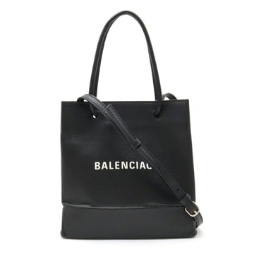 BALENCIAGA tote XXS bag handbag shoulder leather black white 572411