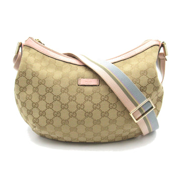 GUCCI GG Campus Shoulder Bag Beige Pink GG canvas 181092