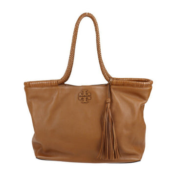 TORY BURCH Taylor Tote Bag 55451 Leather Brown Series Gold Hardware Tassel