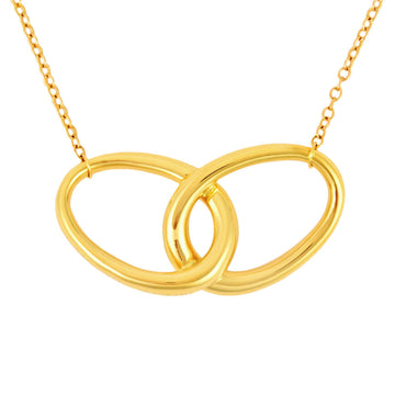 TIFFANY&Co double loop pendant K18YG necklace Elsa Peretti