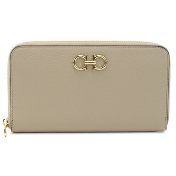 SALVATORE FERRAGAMO FERRAGAMO Ferragamo 22-0405 long wallet round beige ladies