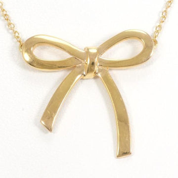 TIFFANY bow ribbon K18YG necklace total weight about 4.0g 45cm jewelry