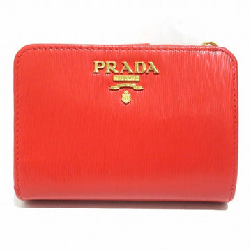 PRADA Saffiano Women's Leather Coin Purse/coin Case Red Color