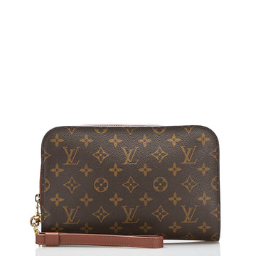 Louis Vuitton Monogram Orsay Clutch Bag Second M51790 Brown PVC Leather Ladies LOUIS VUITTON