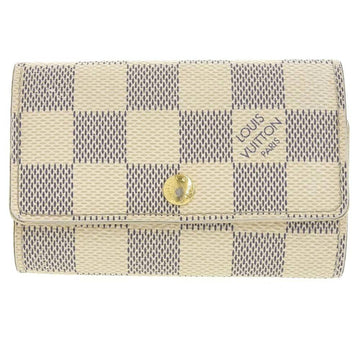 LOUIS VUITTON Damier Azur Multicle 6 Key Case For Cases White N61745