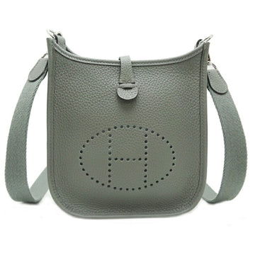 HERMES Evelyn TPM U engraved women's shoulder bag Taurillon Clemence Grimeyer [gray]