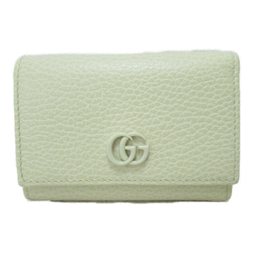 GUCCI GG Momant Trifold Wallet White leather 644407