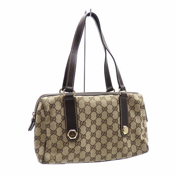 GUCCI Handbag Women's Beige Brown GG Canvas Leather 152457 Boston