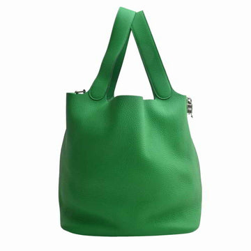 HERMES Taurillon Clemence Picotin Lock TGM Handbag Green