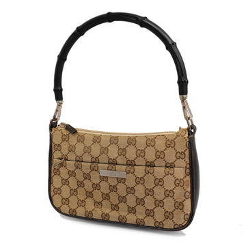 GUCCIAuth  Bamboo Handbag 001 3870 Women's GG Canvas Beige,Brown