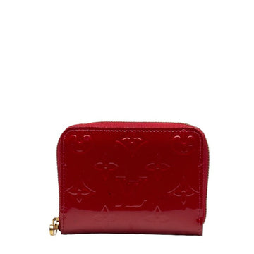 LOUIS VUITTON Monogram Vernis Zippy Coin Purse Case M93608 Pomme d'Amour Red Patent Leather Women's