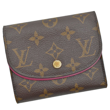 Louis Vuitton Wallet Monogram Portofeuil Alianne Fusha Brown Wine Red Canvas Tri-Fold Ladies M62036