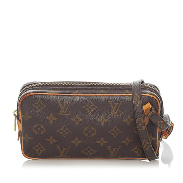 Louis Vuitton Monogram Marley Bandouliere Shoulder Bag M51828 Brown PVC Leather Ladies LOUIS VUITTON