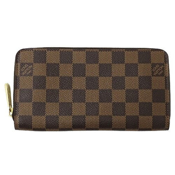 LOUIS VUITTON Wallet Damier Women's Long Zippy N41661 Brown Round