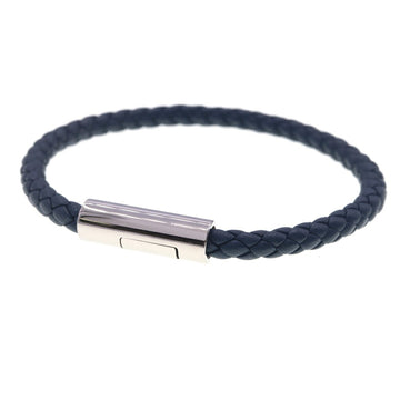 HERMES Bracelet Goliath Navy Leather Bangle Women Men