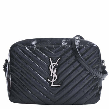 SAINT LAURENT Shoulder bag with leather Lou camera 468537 black ladies