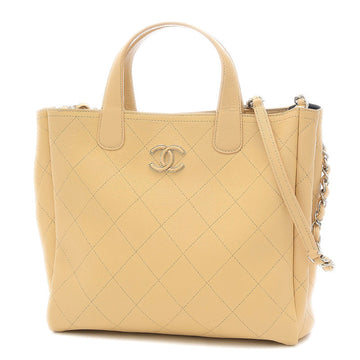 Chanel Matelasse Bag 2Way Caviar Skin Beige AS1434