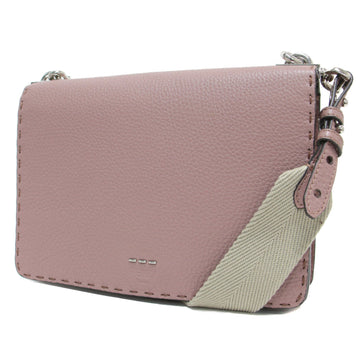 FENDI Bag Pink Silver Beige Shoulder Selleria Leather 8BT296 Mini