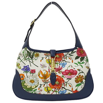 GUCCI Bag Women's Shoulder New Jackie Flora Canvas White Navy 550152 Day Limited